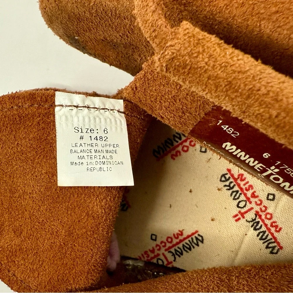 Minnetonka Brown Suede Baby Moccasins with Fringe